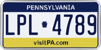 PA license plate LPL4789