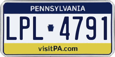 PA license plate LPL4791