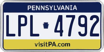 PA license plate LPL4792