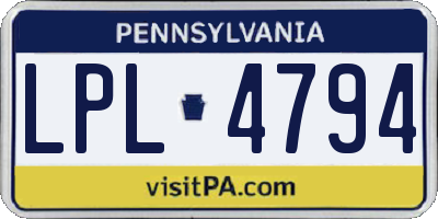PA license plate LPL4794