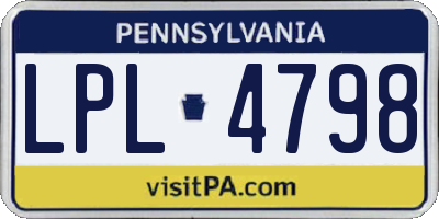 PA license plate LPL4798