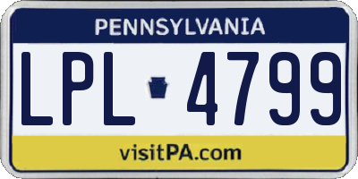 PA license plate LPL4799