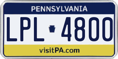 PA license plate LPL4800