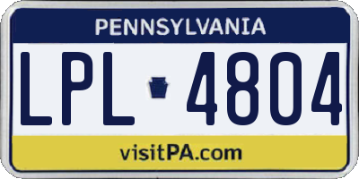 PA license plate LPL4804