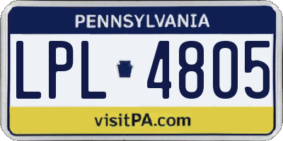 PA license plate LPL4805