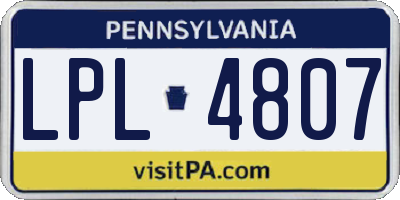 PA license plate LPL4807