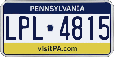 PA license plate LPL4815