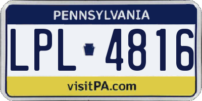 PA license plate LPL4816