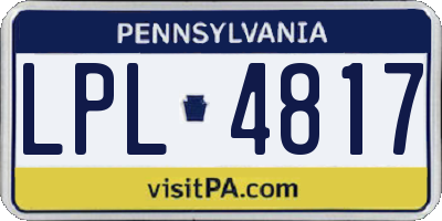 PA license plate LPL4817