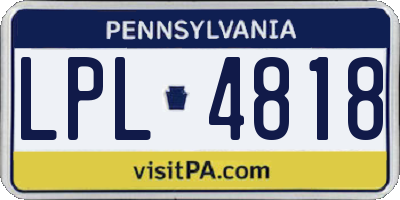PA license plate LPL4818