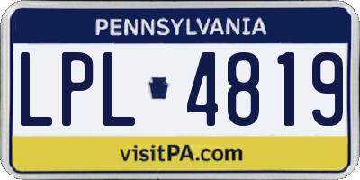 PA license plate LPL4819