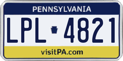 PA license plate LPL4821