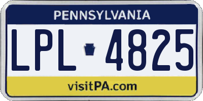 PA license plate LPL4825