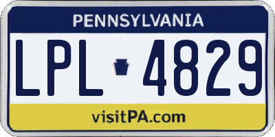 PA license plate LPL4829