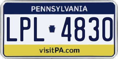 PA license plate LPL4830