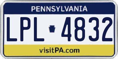 PA license plate LPL4832