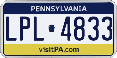 PA license plate LPL4833