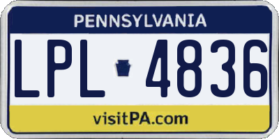 PA license plate LPL4836