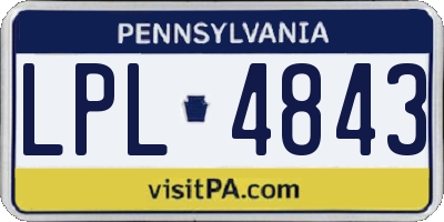 PA license plate LPL4843