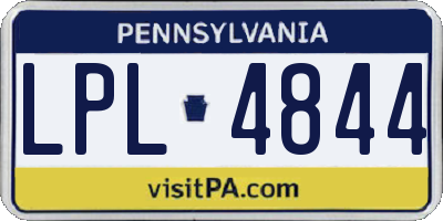 PA license plate LPL4844
