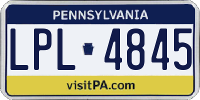 PA license plate LPL4845