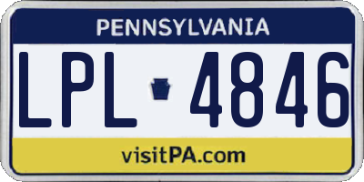 PA license plate LPL4846