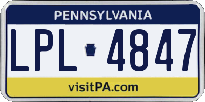 PA license plate LPL4847