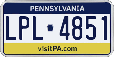 PA license plate LPL4851