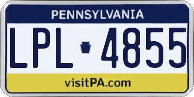 PA license plate LPL4855