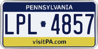PA license plate LPL4857