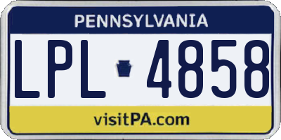 PA license plate LPL4858