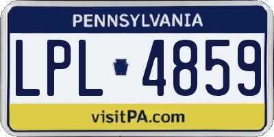 PA license plate LPL4859