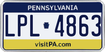 PA license plate LPL4863