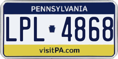 PA license plate LPL4868