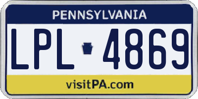 PA license plate LPL4869