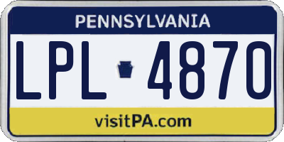 PA license plate LPL4870