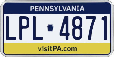 PA license plate LPL4871