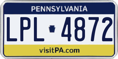 PA license plate LPL4872