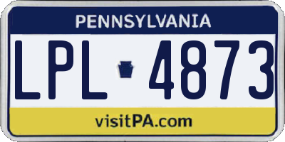 PA license plate LPL4873
