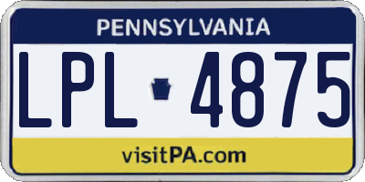 PA license plate LPL4875