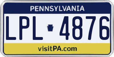 PA license plate LPL4876