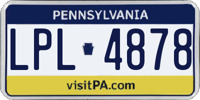 PA license plate LPL4878