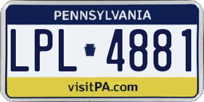 PA license plate LPL4881