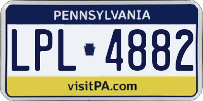 PA license plate LPL4882