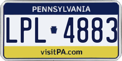 PA license plate LPL4883
