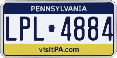 PA license plate LPL4884