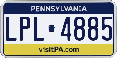 PA license plate LPL4885