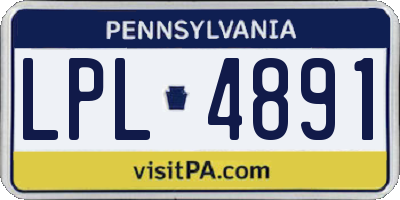 PA license plate LPL4891