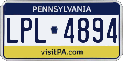 PA license plate LPL4894