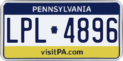 PA license plate LPL4896